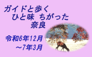 ガイドと歩くひと味ちがった奈良 実施予定一覧 [令和6年12月 ～令和7年3月]