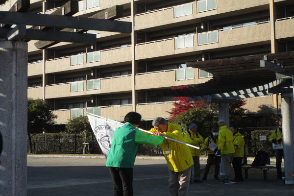 大阪・兵庫・奈良 歴史街道リレーウォーク フラッグ引継ぎ