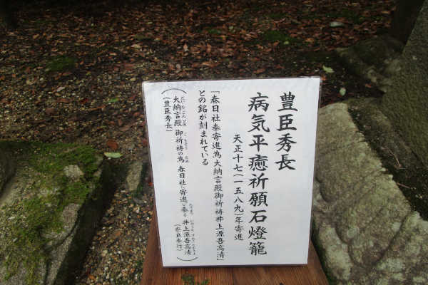 2026年9月20日（日）一般ガイド（個人）【豊臣秀長病気平癒祈願灯篭】