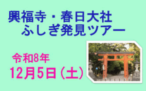 ガイドと歩くひと味ちがった奈良 興福寺・春日大社 ふしぎ発見ツアー［令和8年12月5日(土) 受付：奈良県庁前 12:30～13:00 順次出発～解散：春日大社駐車場付近 15:30頃］
